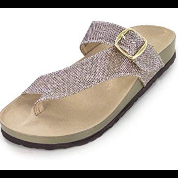 white mountain glitter sandals